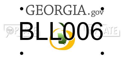BLL006 Georgia License Plate