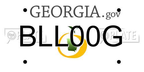 BLL00G Georgia License Plate