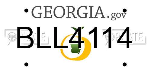 BLL4114 Georgia License Plate