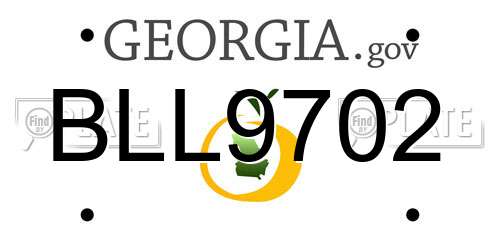 BLL9702 Georgia License Plate