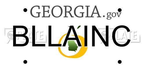 BLLAINC Georgia License Plate