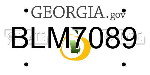 BLM7089 Georgia License Plate