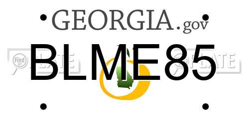 BLME85 Georgia License Plate