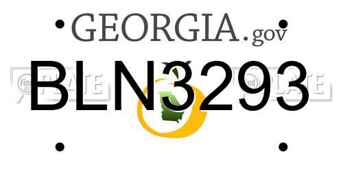 BLN3293 Georgia License Plate