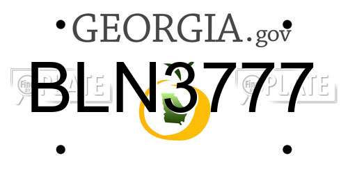 BLN3777 Georgia License Plate
