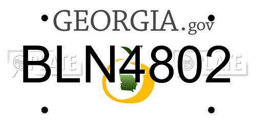 BLN4802 Georgia License Plate