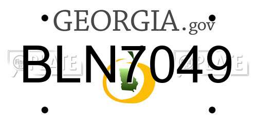 BLN7049 Georgia License Plate
