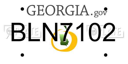 BLN7102 Georgia License Plate