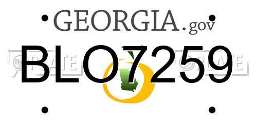 BLO7259 Georgia License Plate