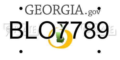 BLO7789 Georgia License Plate