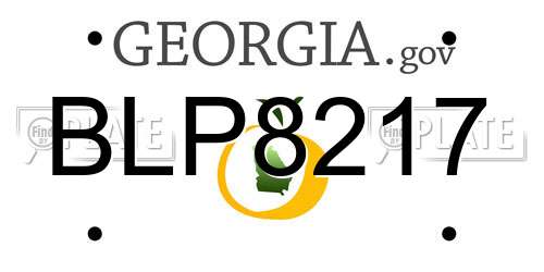 BLP8217 Georgia License Plate