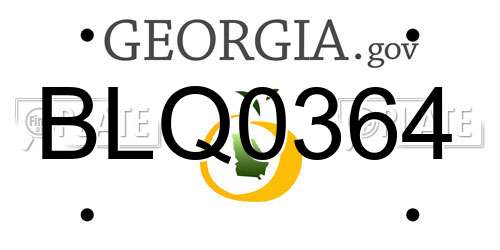 BLQ0364 Georgia License Plate