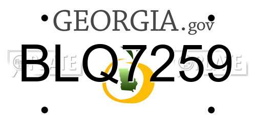 BLQ7259 Georgia License Plate