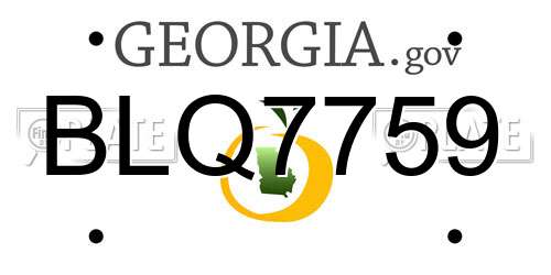 BLQ7759 Georgia License Plate