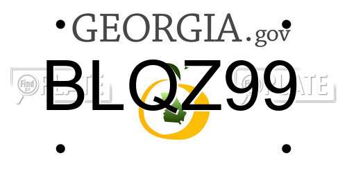 BLQZ99 Georgia License Plate