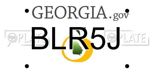 BLR5J Georgia License Plate