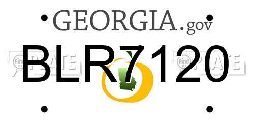 BLR7120 Georgia License Plate