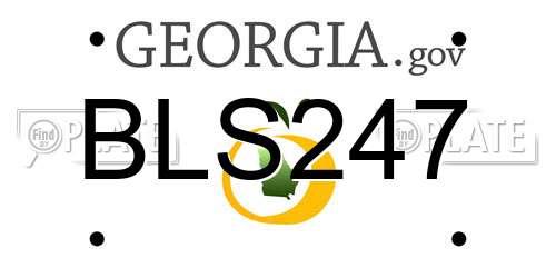 BLS247 Georgia License Plate