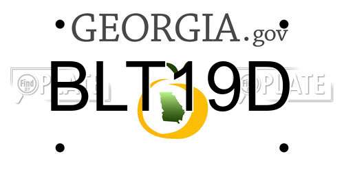 BLT19D Georgia License Plate