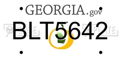 BLT5642 Georgia License Plate