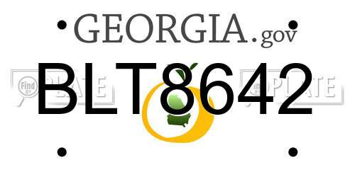 BLT8642 Georgia License Plate