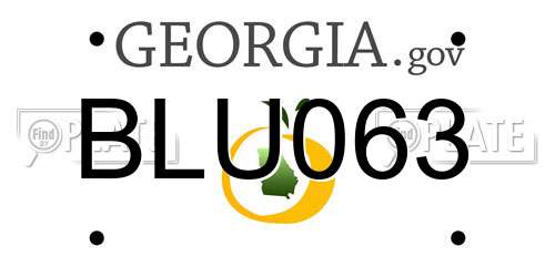BLU063 Georgia License Plate