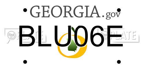 BLU06E Georgia License Plate