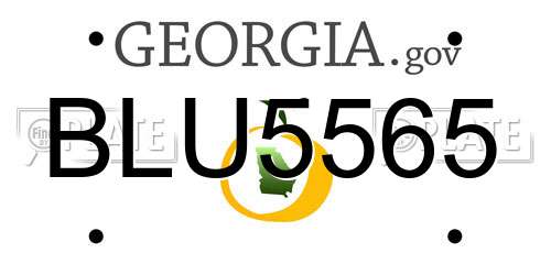 BLU5565 Georgia License Plate