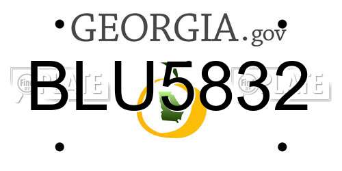 BLU5832 Georgia License Plate