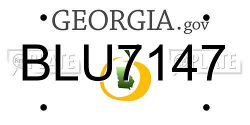 BLU7147 Georgia License Plate