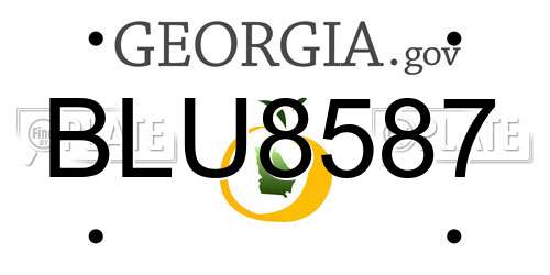 BLU8587 Georgia License Plate