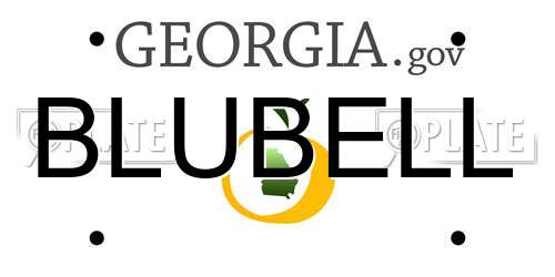 BLUBELL Georgia License Plate