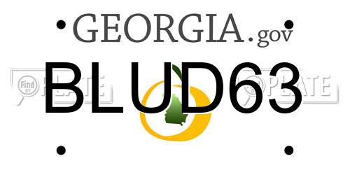 BLUD63 Georgia License Plate