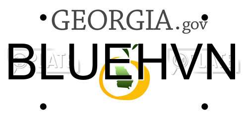 BLUEHVN Georgia License Plate