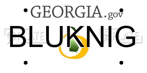 BLUKNIG Georgia License Plate