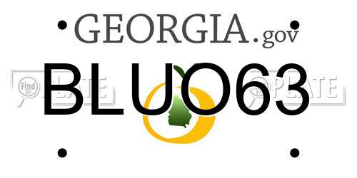 BLUO63 Georgia License Plate