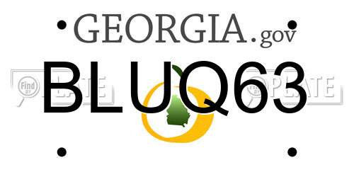 BLUQ63 Georgia License Plate