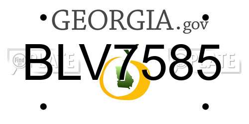BLV7585 Georgia License Plate