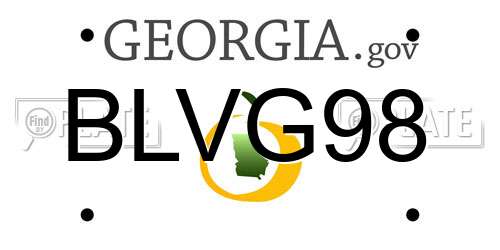 BLVG98 Georgia License Plate