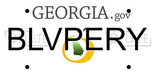 BLVPERY Georgia License Plate
