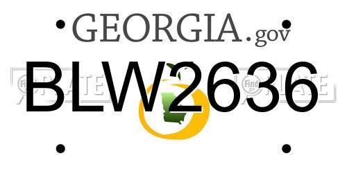 BLW2636 Georgia License Plate