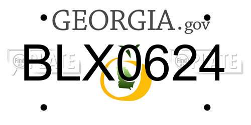 BLX0624 Georgia License Plate