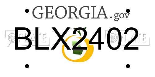 BLX2402 Georgia License Plate