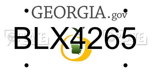 BLX4265 Georgia License Plate