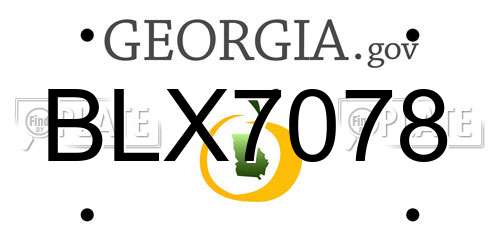 BLX7078 Georgia License Plate