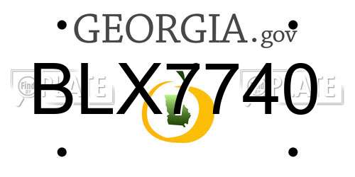 BLX7740 Georgia License Plate