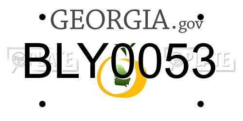 BLY0053 Georgia License Plate