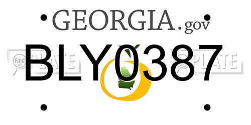 BLY0387 Georgia License Plate
