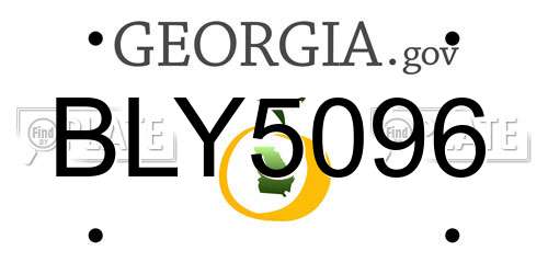 BLY5096 Georgia License Plate