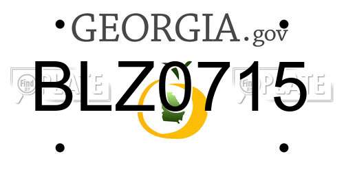 BLZ0715 Georgia License Plate